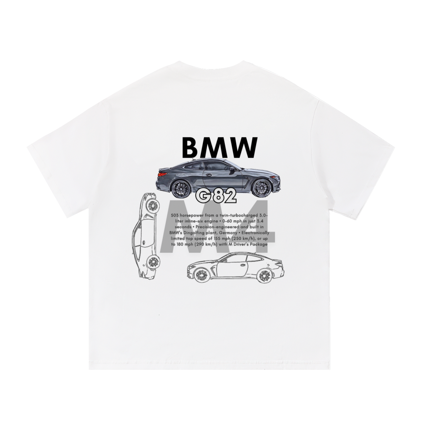 White BMW M4 G82 Shirt