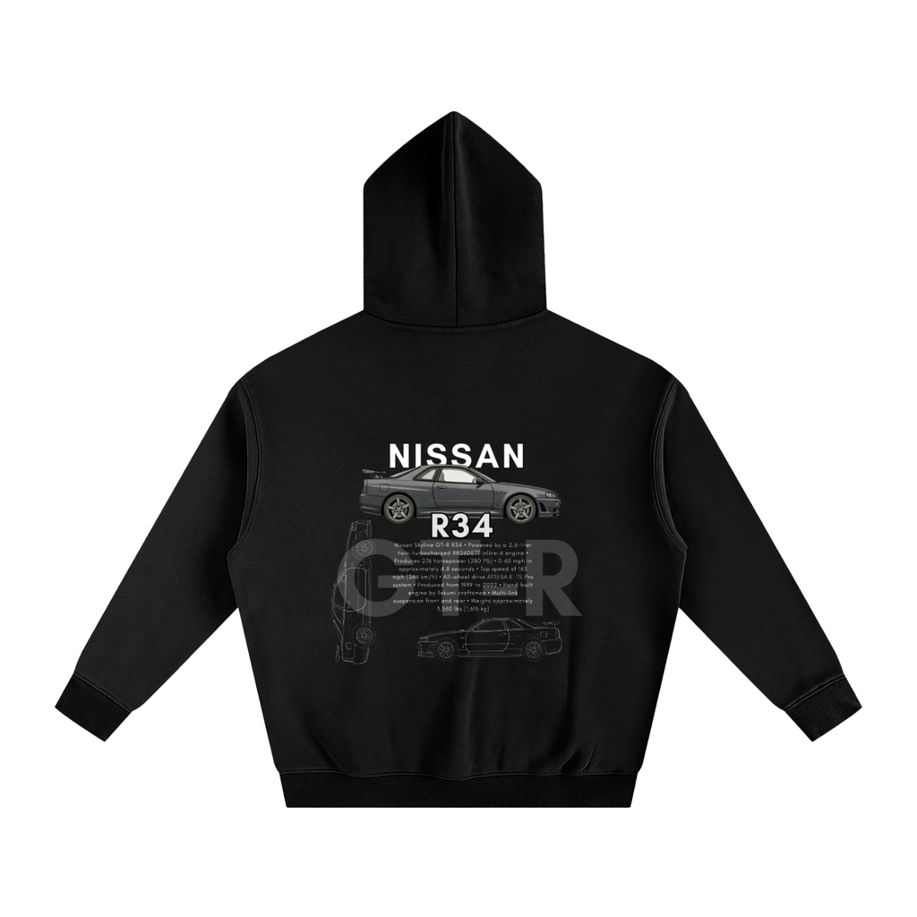 Nissan GTR R34 Black Hoodie