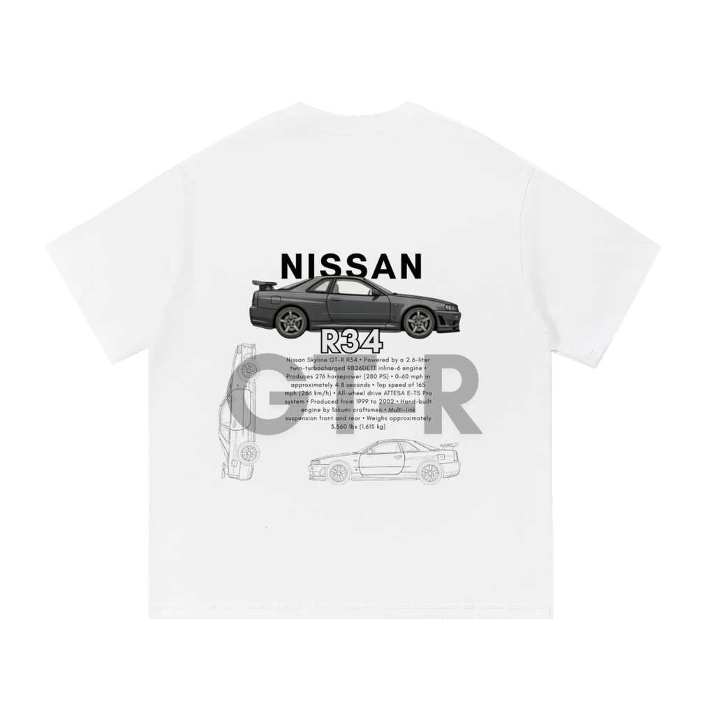White Nissan GTR R34 Shirt