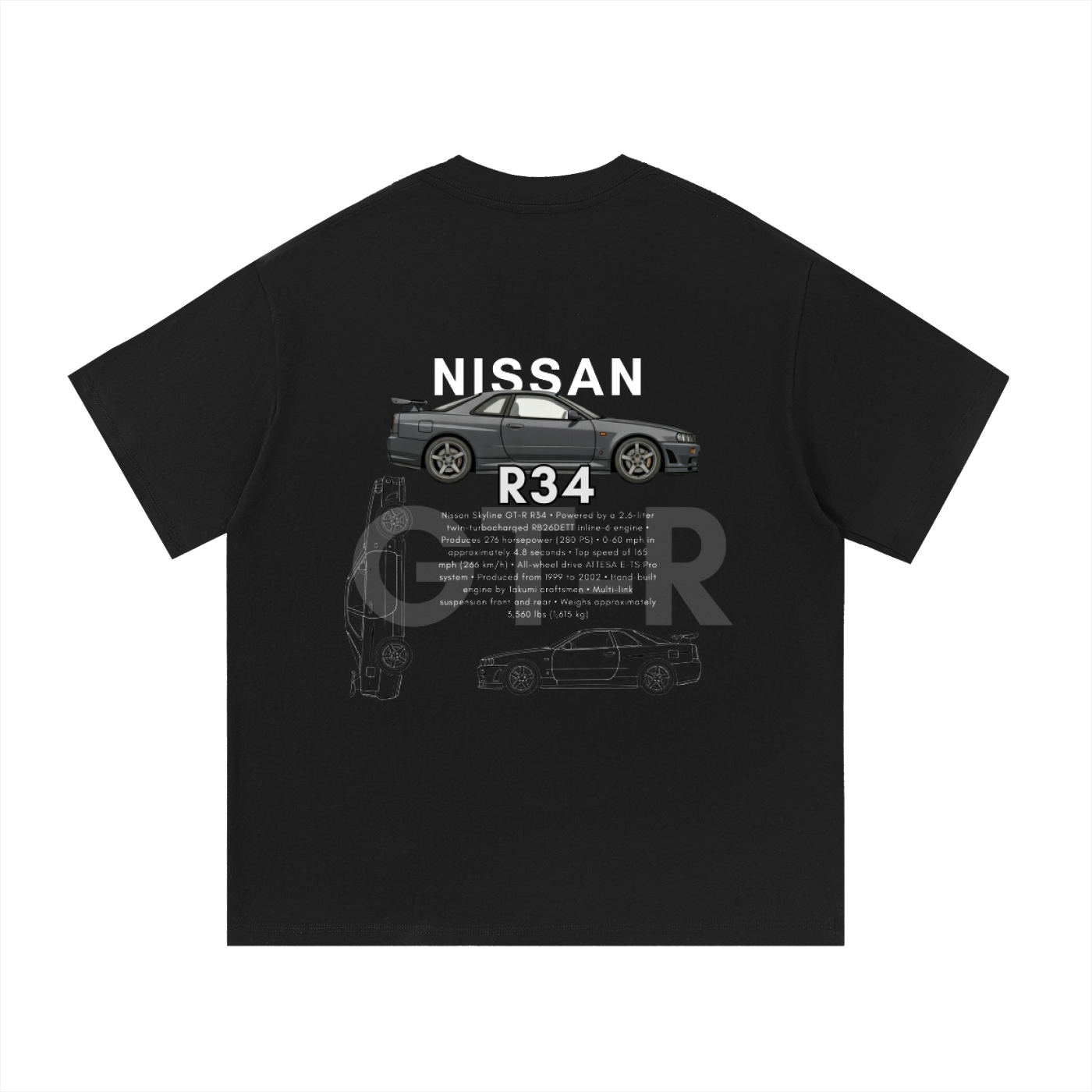 Nissan GTR R34 Black Shirt