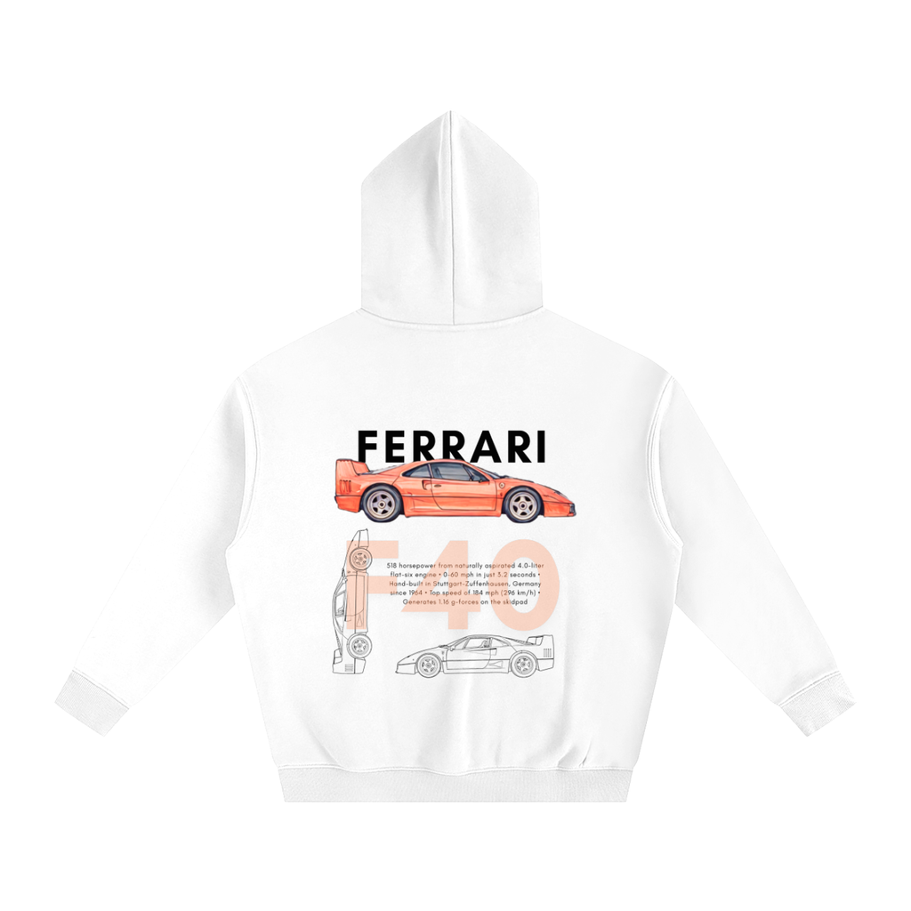 Ferrari F40 White Hoodie